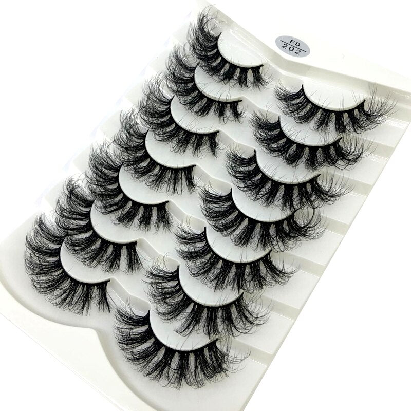 HBZGTLAD New 7/8 pairs 15-25mm natural 3D false eyelashes fake lashes makeup kit Mink Lashes extension mink eyelashes maquiagem