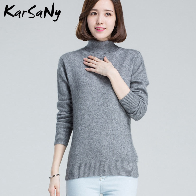 Turtleneck Sweater Women Winter Wool Long Sleeve Women's Cashmere Sweater Women Pull Femme Knit Pullover Womens Sweaters 2021