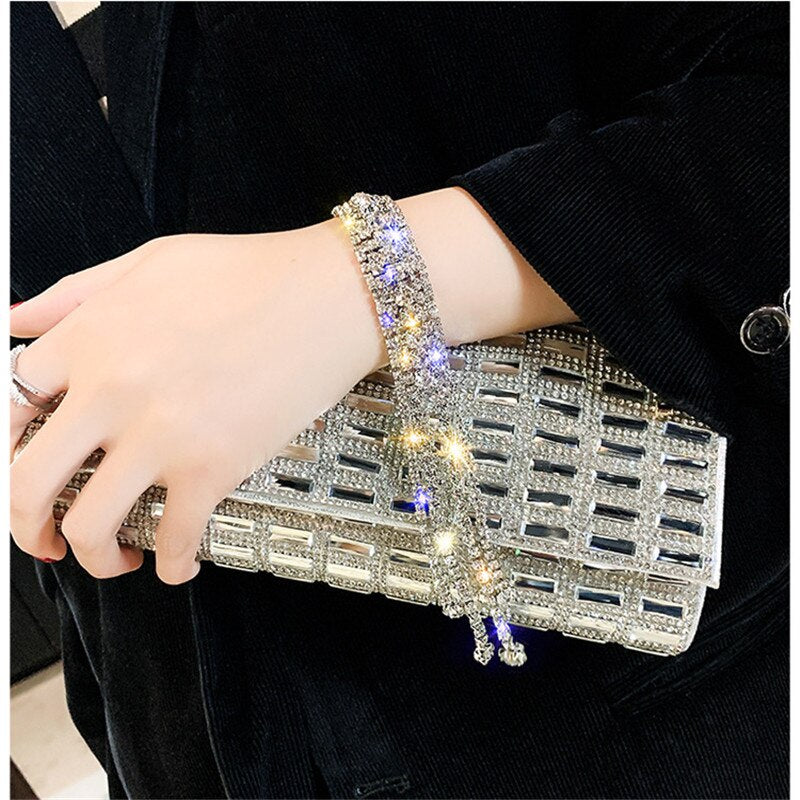 FYUAN Fashion Full Rhinestone Bracelet For Women 2019 Shiny Long Tassel Crystal Bracelets &amp; Bangles Jewelry Gifts