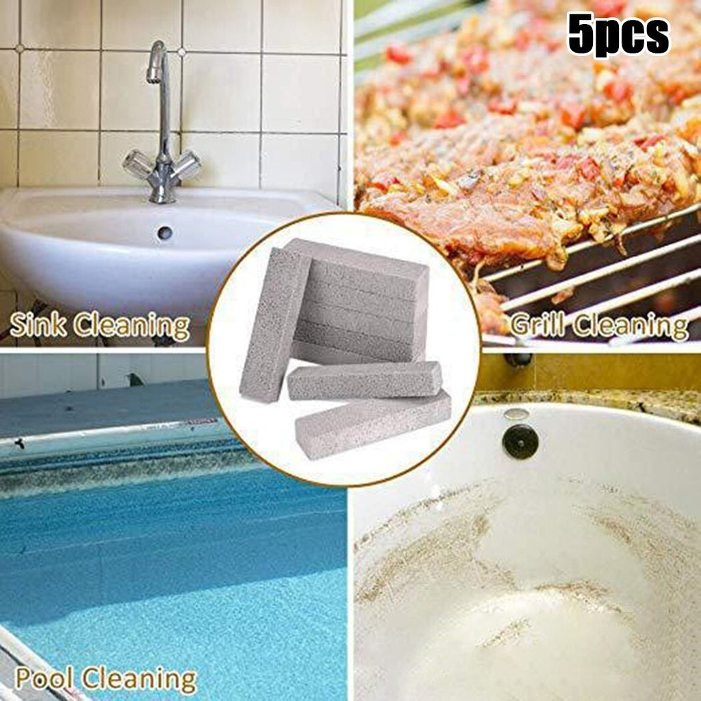 5pc Pumice Stones Water Cleaning Pumice Scouring Pad Grey Pumice Stick Cleaner For Toilet Cleaner Brush Tile Sinks Bathtubs