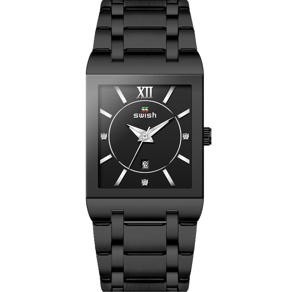 Relogio Masculino Luxo Brand Designer Watches Men Creative Rectangle Quartz Wrist Watch Luxury Business Golden Watches Mens