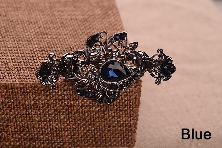 Retro Crystal Rhinestone Peacock Hair Clips Barrettes Hair Jewelry Metal Small Hair Accessories Women