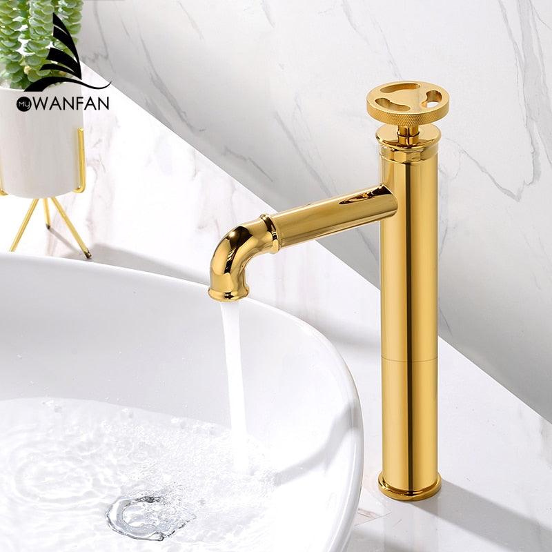 Basin Faucets Retro Industrial Style Matte Black Brass Crane Bathroom Faucet Hot and Cold Water Mixer Tap torneira WF-F20A03R