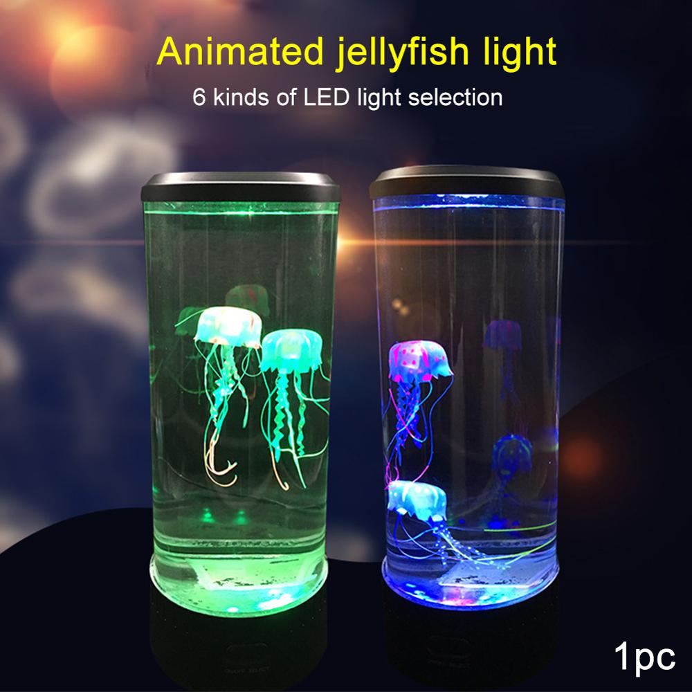 Big Size LED Jellyfish Light Table Desktop Decorative Night Lamp Children Kids Gifts Relaxing Mood Lamp For Home Bedroom Decor