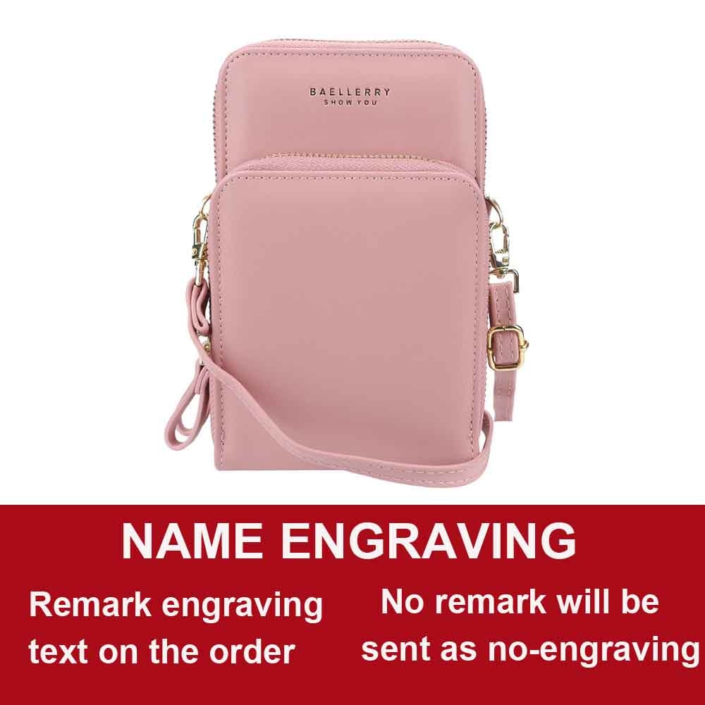 2022 Customized Women Messenger Bags Mini Name Engraving Quality Female Bags Phone Pocket Women Bags Fashion Small Bags For Girl