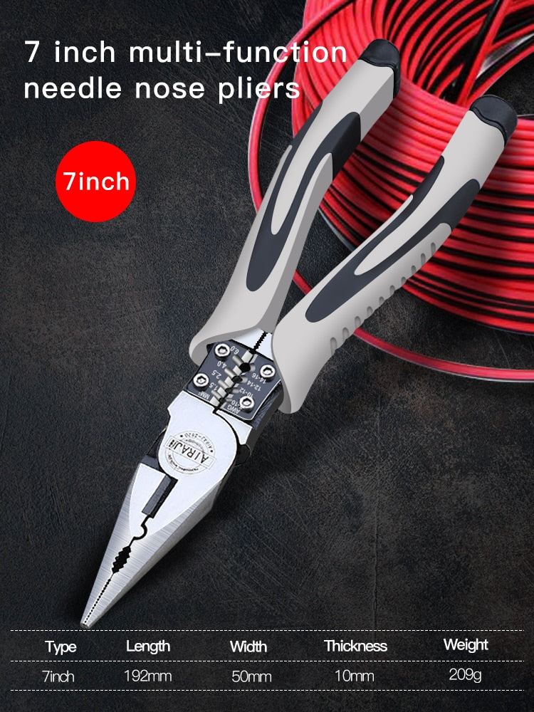 AIRAJ 9 inch Multifunction Pliers Combination Pliers Stripper Crimper Cutter Heavy Duty Wire Pliers Diagonal Pliers Hand Tools