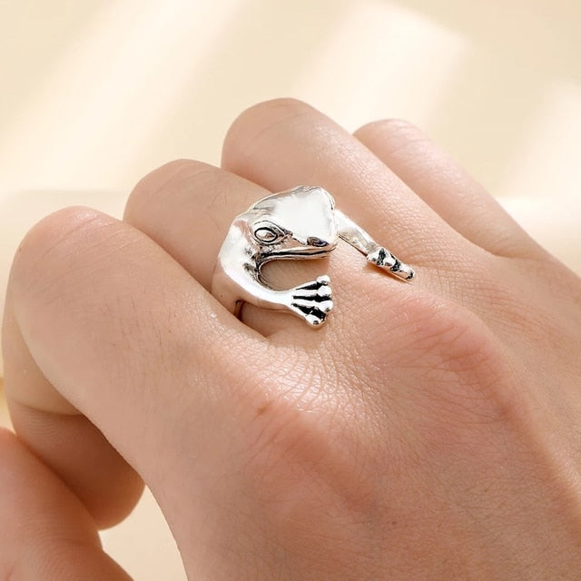 Cute Fortune Cat Animal Rings Couple Jewelry Adjustable Finger Rings For Men Lover Women Lady Girl Boy Male Valentine&#39;s Day Gift