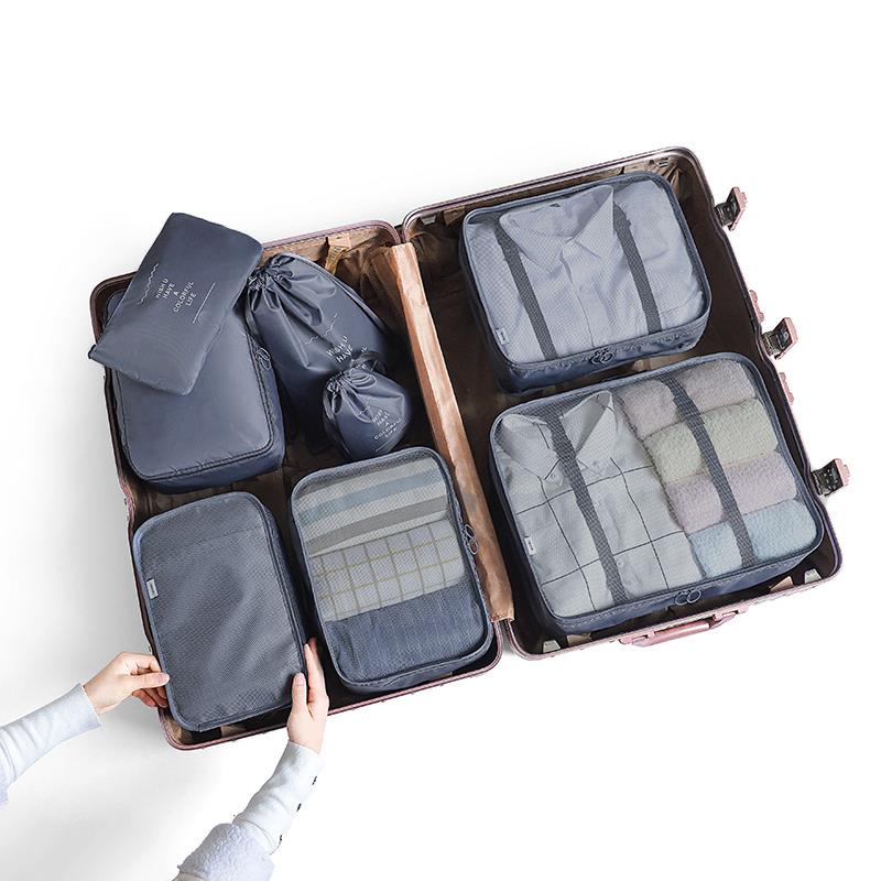 8/7/6 pieces Set Travel Organizer Storage Bags Suitcase Packing Set Storage Cases Portable Luggage Organizer Clothe Shoe Pouch