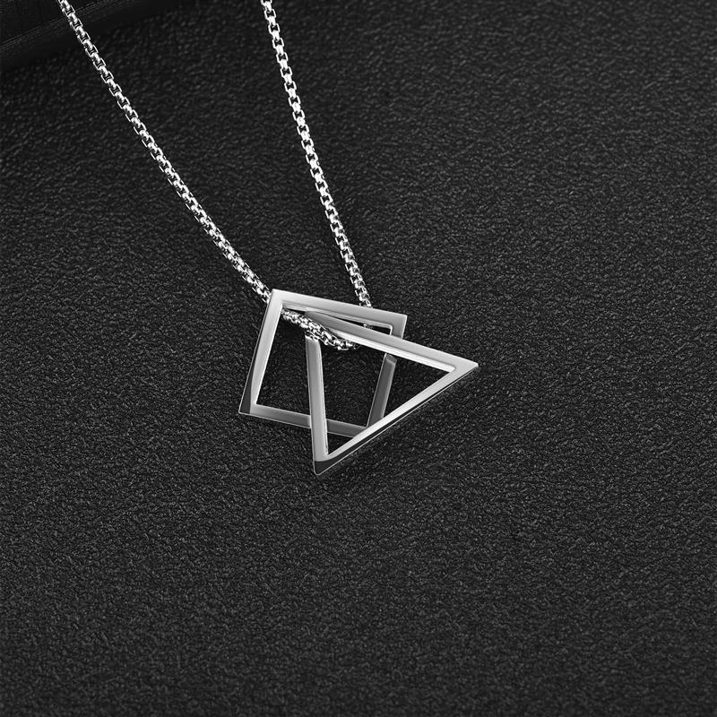 Hot Fashion Geometric Men Pendant Necklace Classic 316L Stainless Steel Chain Necklace For Man Male Punk Jewelry Party Gift