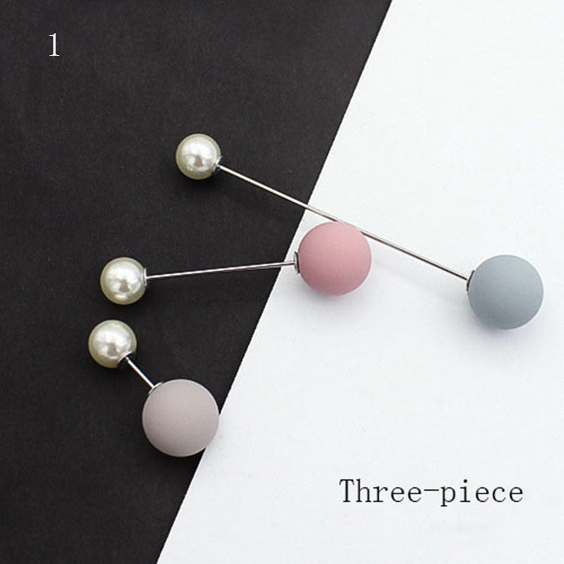 10 Pieces Button Brooch Set Imitation Pearl Rhinestones Pin Coat Clothes Accessories Gift Prevent Exposure Different Design Brooches for Women such as Flower, Pearl, Ribbon