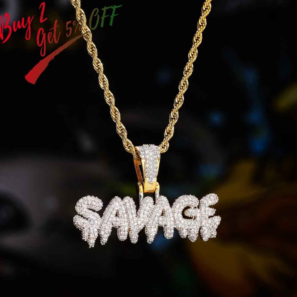 TOPGRILLZ Hip Hop Necklace Brass Gold Color Iced Out Chains Micro Pave Cubic Zircon Pendant Necklace Charm For Men Gifts