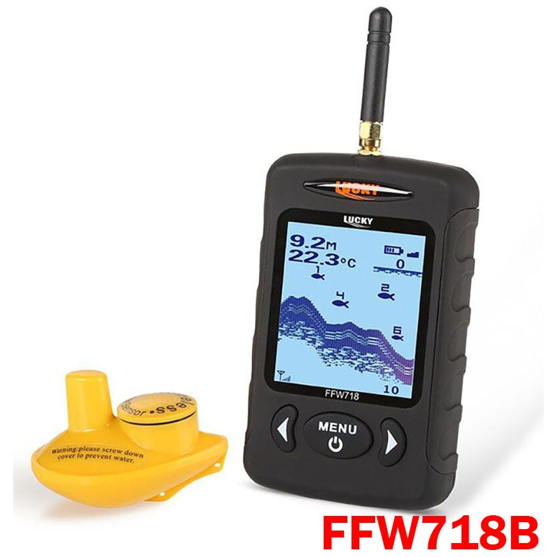 LUCKY Rechargeable Fish Finder FF1108-1CWLA Wireless Sonar Sensor Fishing Finder Color Display Max 45M Water Depth