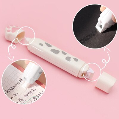 MINKYS Multifunctional 2 IN 1 Cute Cat's Paw Portable Correction Tape&Glue Creative Double Head Painting With Adhesive Tape