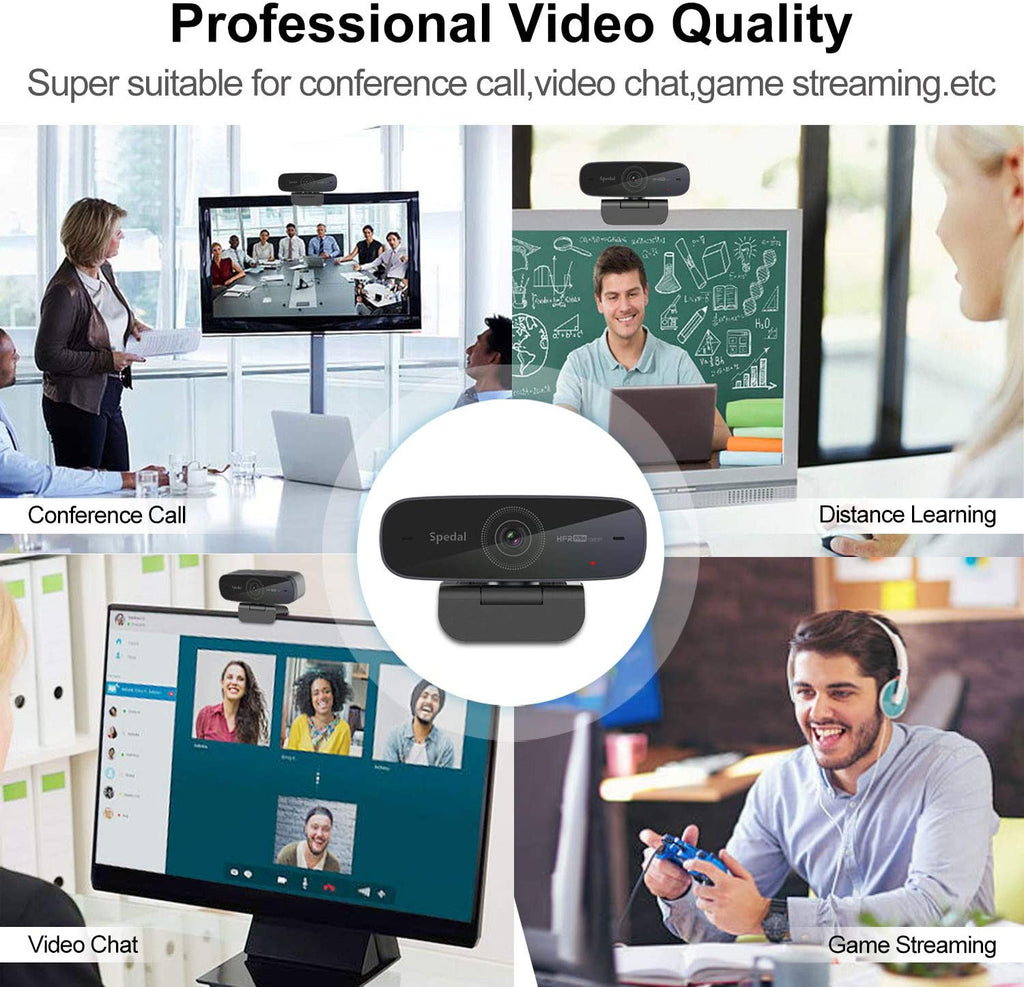 Spedal AF926 1080p 60Fps Auto Focus Webcam Full HD USB Camera  Stream with Microphones  for PC MAC Business Conferencing