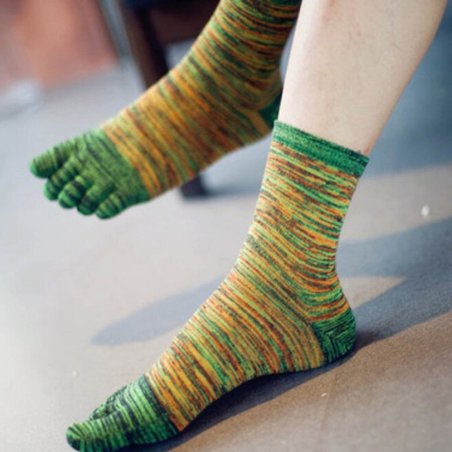 1 Pair toe socks for man cotton colorful Five Finger Socks meia masculina funny socks sokken vintage mans socks