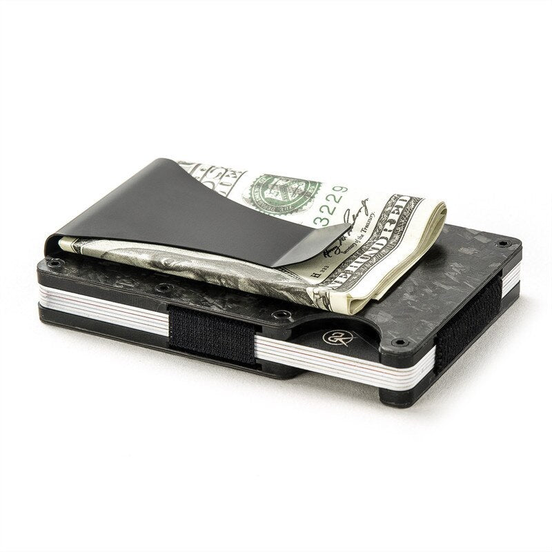 Fashion Carbon Fiber Card Holder Wallet Designer Aluminium Credit Card Holder Metal Minimalist Rfid Card Wallets Men Cardholder