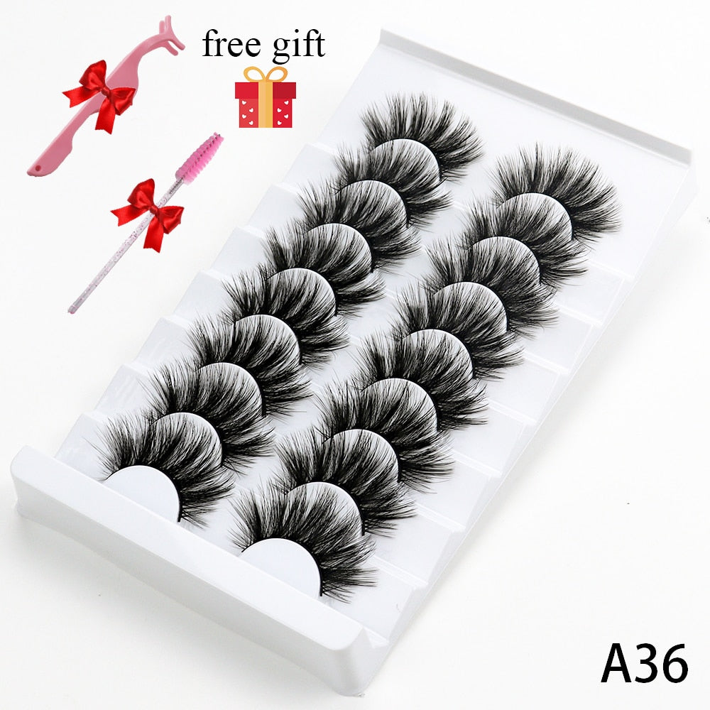 5/8 Pairs 20mm Mink Lashes 3D Natural False Eyelashes Fluffy Faux Mink Eyelashes Wispies Long Extension Eyelashes Pack Maquiagem