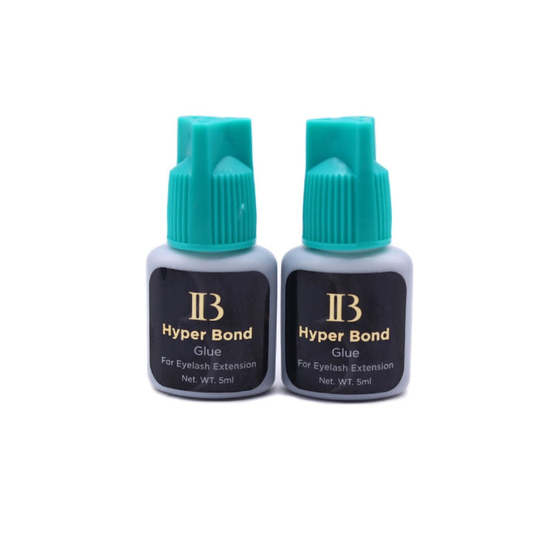 10 Bottles 5ml IB Cyan Cap Glue for Eyelash Extensions IB Hyper Bond Glue 0.5s Fast Drying False Lash Adhesive Makeup Tools