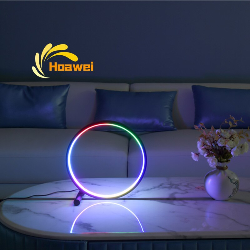 Nordic RGB Lamp Circle Led Table Lamp For Living room Bedroom Bedside indoor Lighting Table Lights For Home Decor Light Fixtures