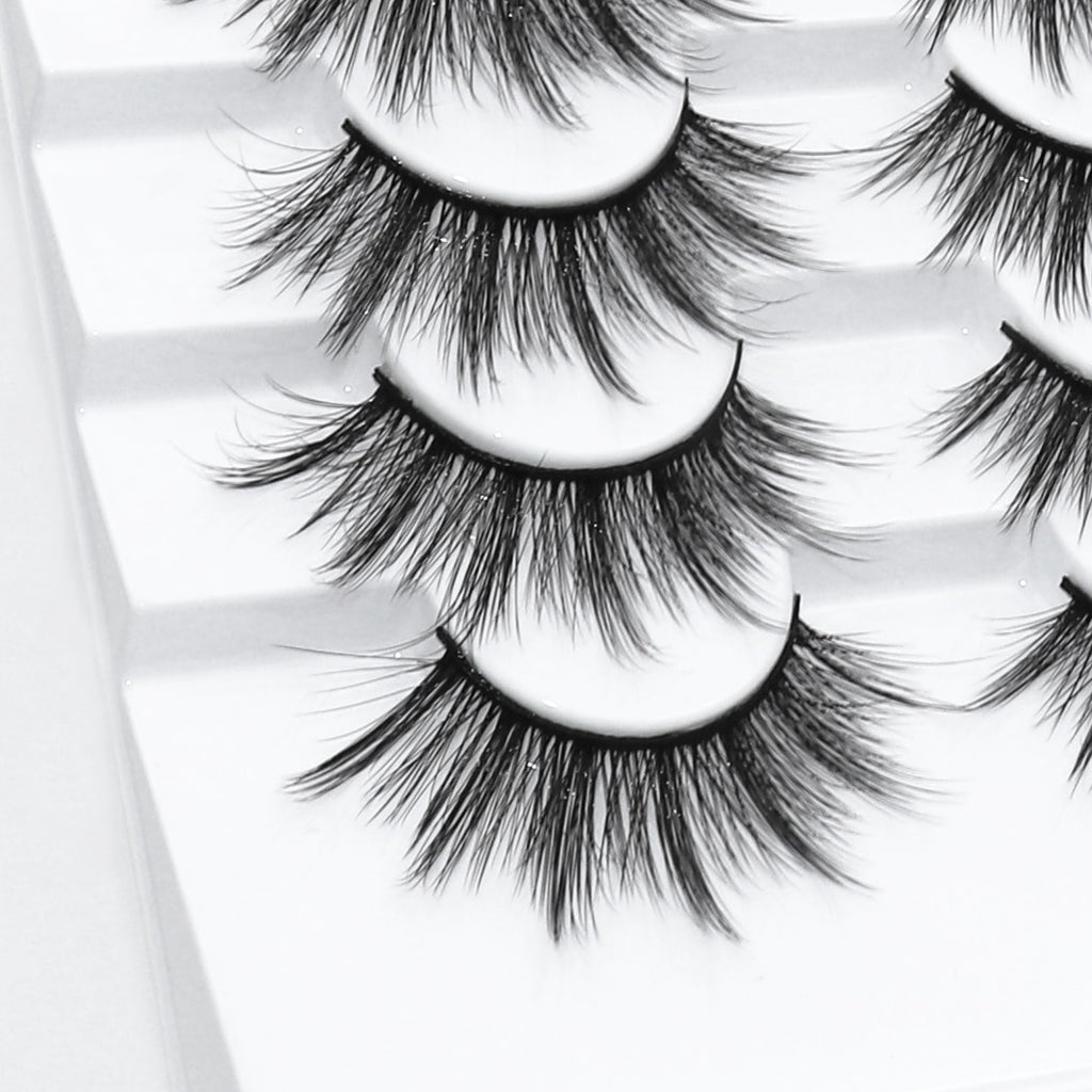 5/8 Pairs 20mm Mink Lashes 3D Natural False Eyelashes Fluffy Faux Mink Eyelashes Wispies Long Extension Eyelashes Pack Maquiagem