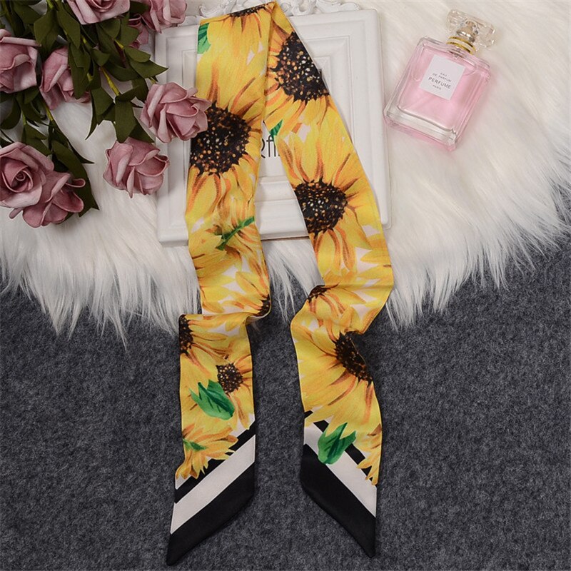 Tropic Affair Luxury Brand Scarf Tarot Women Scarf Bag Hair Skinny Silk Scarves Design Foulard Neckerchief Headband For Ladies