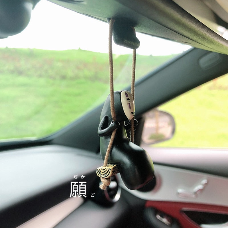 Spirited Away No Face Man Figures Toys Car Pendant Keychain MiyazakiHayao Swing No Face Man Action Model Anime Collection Gift