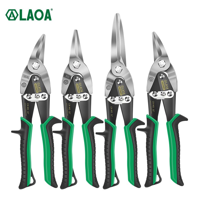 LAOA Iron Sheet Steel Shearing Multi-functional Tin Snips Straight Shears Bent Blade Cutter Household Hand Cutting Tool Scissors