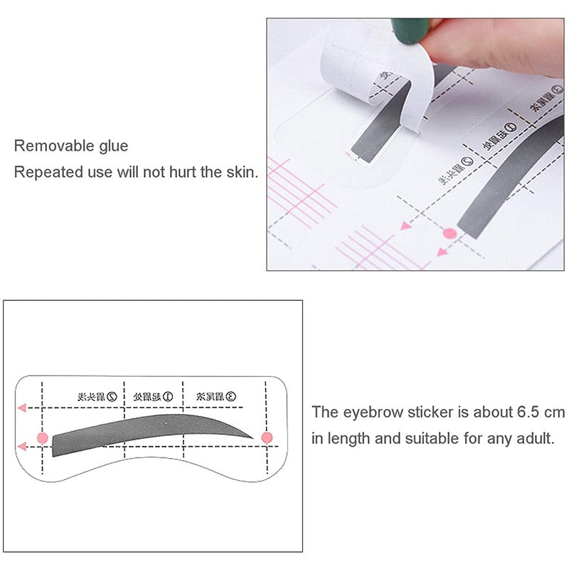 24 Pairs Professional Eyebrow Stencil Card Template Eyebrow Sticker Tool Draw Perfect Eyebrows Eyebrow Cosmetic Tool