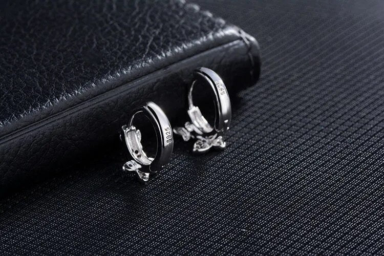 Baby 925 Silver Clear CZ Cute Animal Double Butterfly Hoop Earring For Kids Children Girls Women Loop Huggies Earring Jewelry