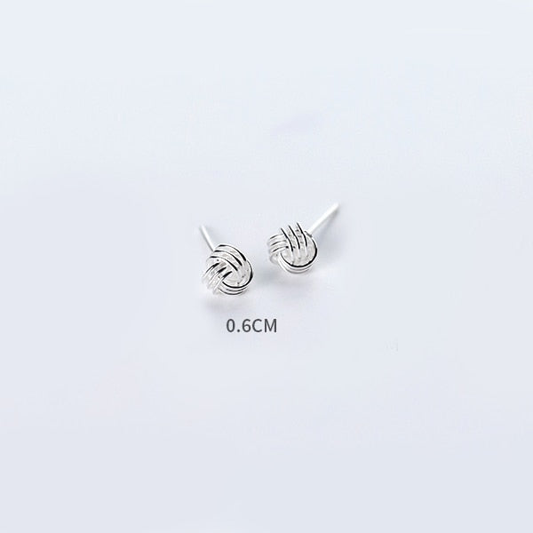 Modian New Arrival Lovely Knotted Stud Earrings for Women Sterling Silver 925 Anti-Allergy Four Size Ear Pin Fine Jewelry Gift