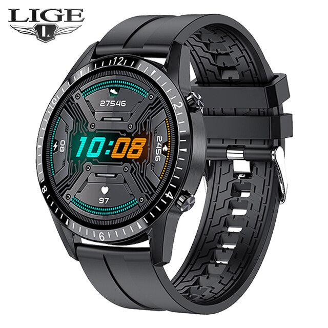LIGE 2021 New Smart Watch Men Full Touch Screen Sports Fitness Watch IP68 Waterproof Bluetooth For Android ios smartwatch Mens