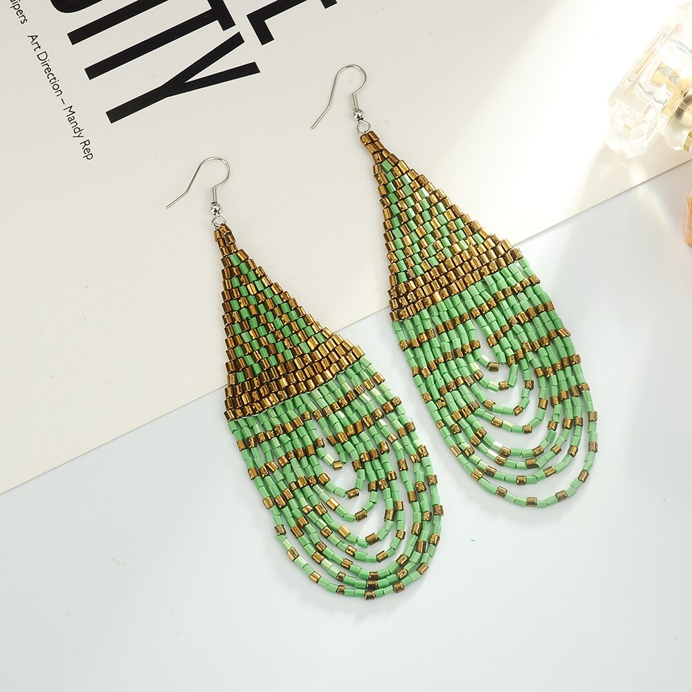 New Boho Dangle Earrings Acrylic Beads Earrings Hot Fashion Bohemian Waterdrop Earrings For Women Wholesale Jewelry Gift