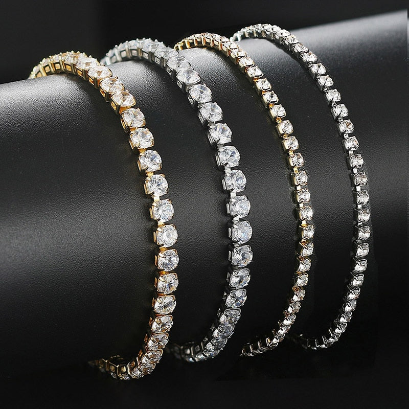 Iced Out 4MM Zircon Tennis Anklet Bracelet for Women Dazzling Bracelet on The Leg Chain Sexy Decoration on Foot Fashion Jewelry