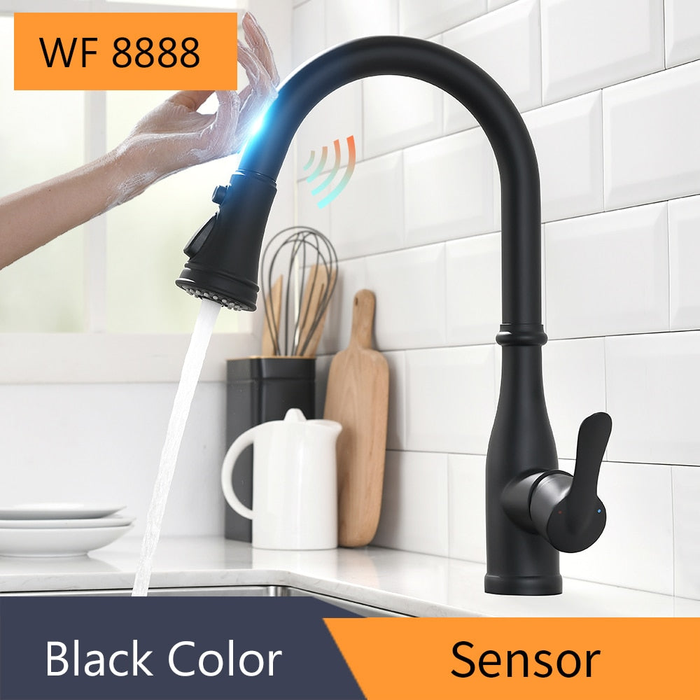 Sensor Kitchen Faucets Brushed Gold Smart Touch Inductive Sensitive Faucet Mixer Tap Single Handle Dual Outlet Water Modes 1005J