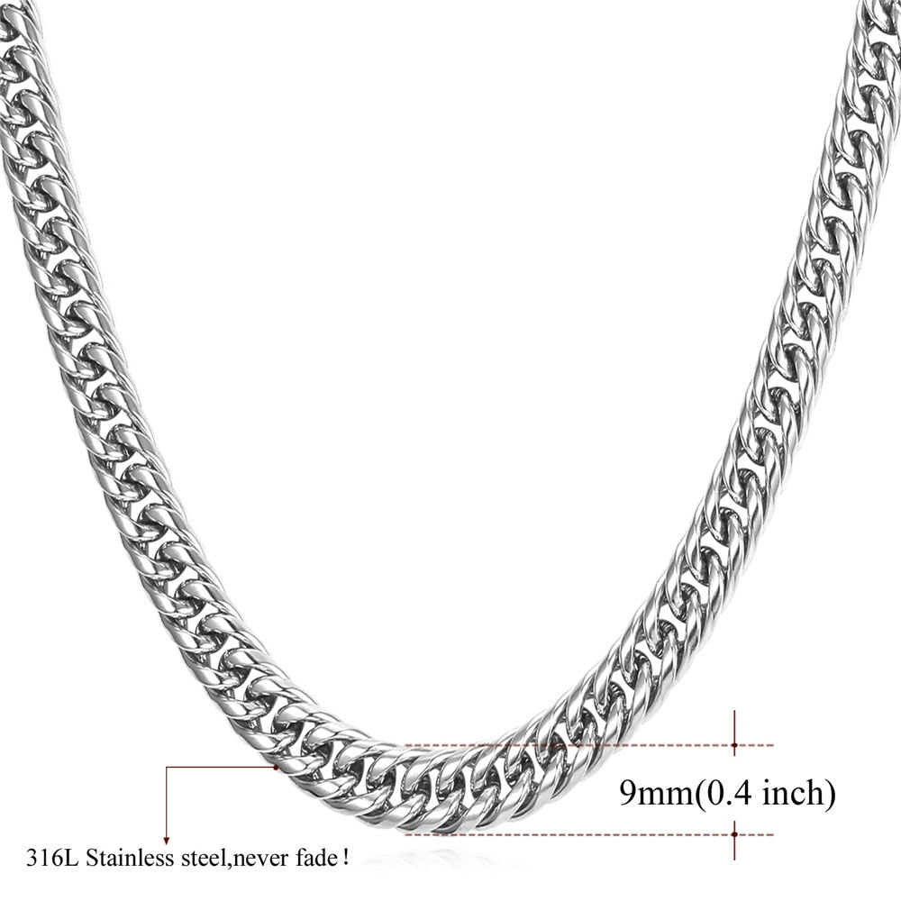 U7 Stainless Steel Chunky Thick Miami Cuban Chain Necklace 6/9/13mm 14-30inches Simple Daily Jewelry