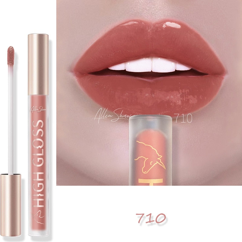 Nude Pink Lip Gloss Shimmer Waterproof Long Lasting Lip Tint Moisturize Lip Plumper Creamy Liquid Lipstick Lips Tattoo Makeup