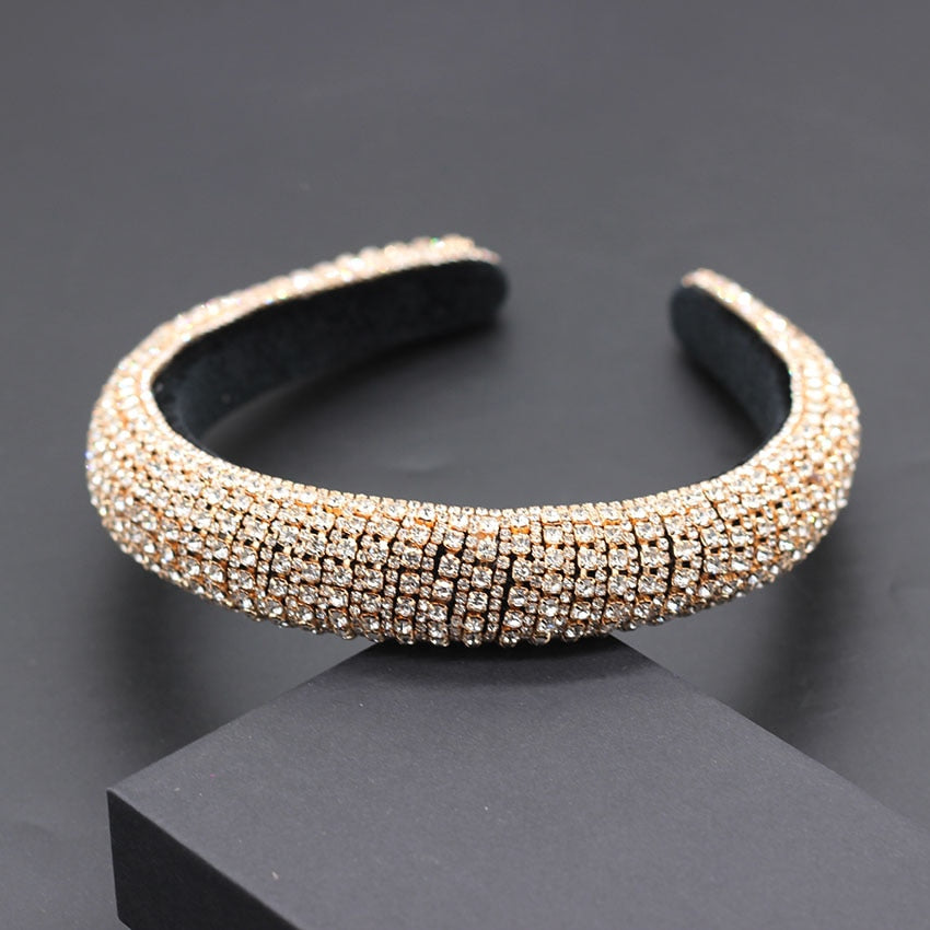 Catwalk Luxury Personality Color Rhinestone Headband New Baroque Fashion Crystal Beads Headband For Women 702