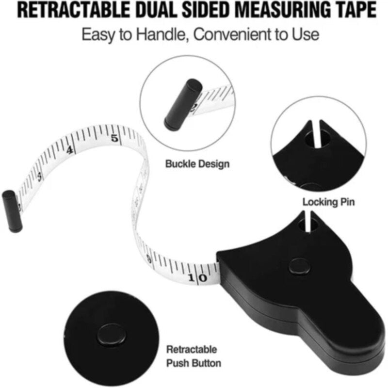 Self-tightening Body Measuring Tape Ruler 150cm/60 Inch Sewing Tailor Dressmaking Measure Ruler Meter Film for Waist Chest Legs