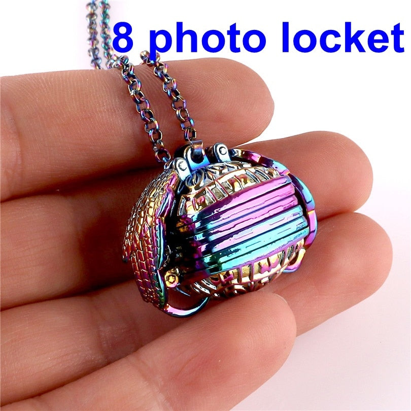 Magic 4 Photo Pendant Necklace For Women Men Memory Floating Locket Necklace Angel Wings Fashion Album Box Necklaces No photos