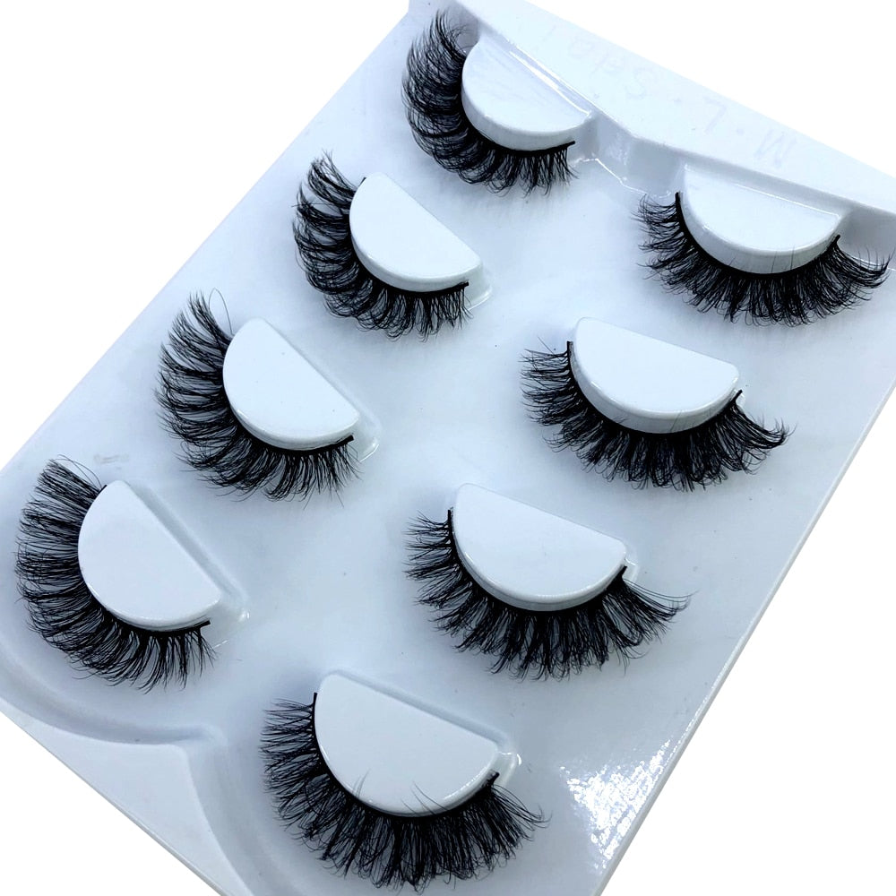 HBZGTLAD New 7/8 pairs 15-25mm natural 3D false eyelashes fake lashes makeup kit Mink Lashes extension mink eyelashes maquiagem