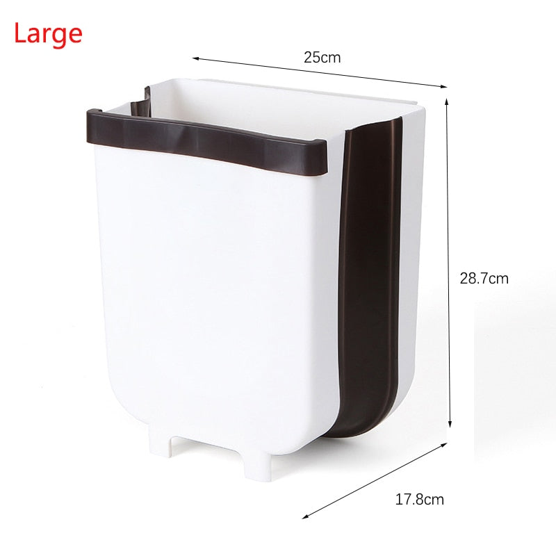 Cubo de basura plegable montado en la pared, papelera colgante para puerta de armario de cocina, cubo de basura de coche para baño, almacenamiento de residuos de inodoro, 9L