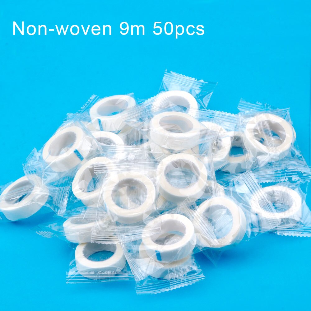 50pcs Eyelash Extension Tape Non-woven Medical Tape Lint Free Eye Pad Under Patches PE Breathable Grafting Eyelashes Makeup Tool