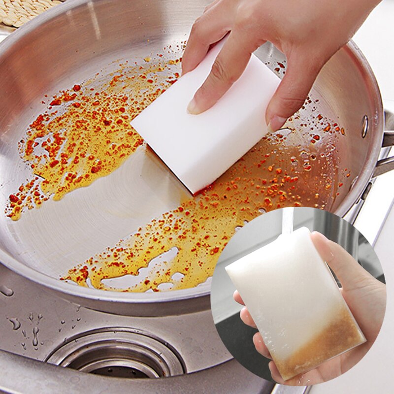 50Pcs/Lot Magic Sponge Multi-Functional Cleaning Eraser Melamine Sponge For Kitchen Bathroom Cleaning Accessories 100*60*20mm