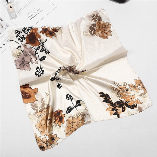 Scarf Satin Bandana Kerchief Silk Women's Luxury Brand Designer Summer Small Bag Wrap Retro Paisley Scarves Muslim Islamic