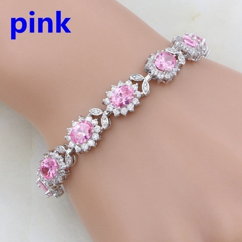 Women Delicate Crystal Zircon Tennis Bracelet for Women Elegant Banquet Party Jewelry