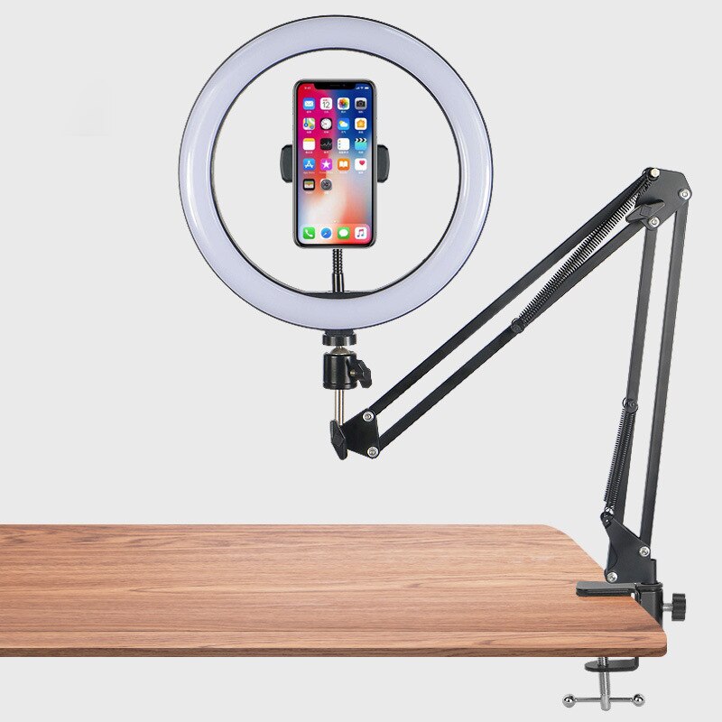 Arm Holder Photography Tripod For Mobile Phone Holder Accessories With Ring Lamp Light Clip For Smartphone Camera Selfie Stick