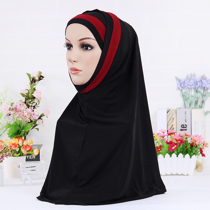 Muslim scarf for women solid color stripe shawl hijab femme musulman arab wraps headscarf hijabs islamic head scarves kopftuch