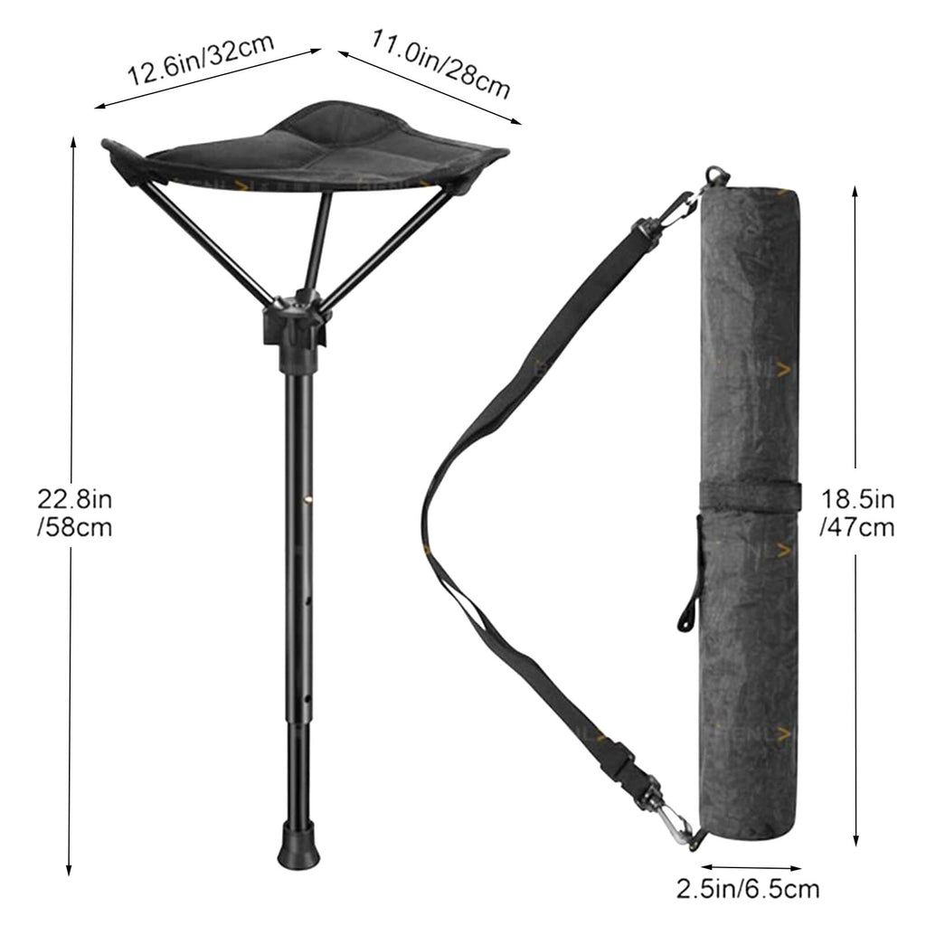 Folding Walking Stick Stool Height Anti-Slip Fishing Walking Seat Stick Chair Rest Stool Adjustable Folding Stick Chair