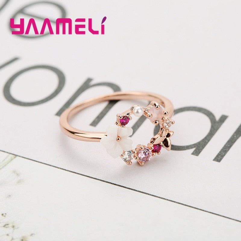 925 Sterling Silver Ring Animal Plant Pattern New Rings Flower Decoration Woman&#39;s Jewelry Fashion Accessories