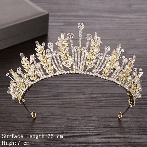 Rhinestone Crystal Tiara Crown Wedding Hair Accessories Bridal Tiara Hair Crown Wedding Hair Jewelry Crystal Tiara Golden Diadem